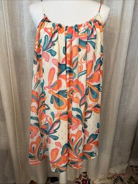 Commense Abstract Print Tie Back Swing Mini Dress Size-Medium